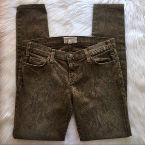 Current/ Elliott python print skinny jeans